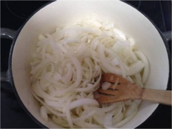 heat melt butter and add onions