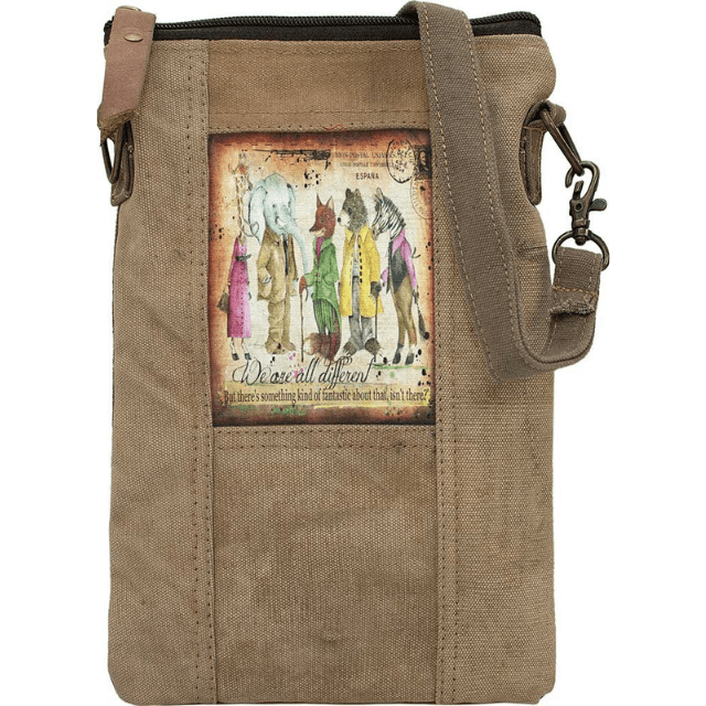 Vintage Addiction - We Are All Different Recycled Tent Crossbody